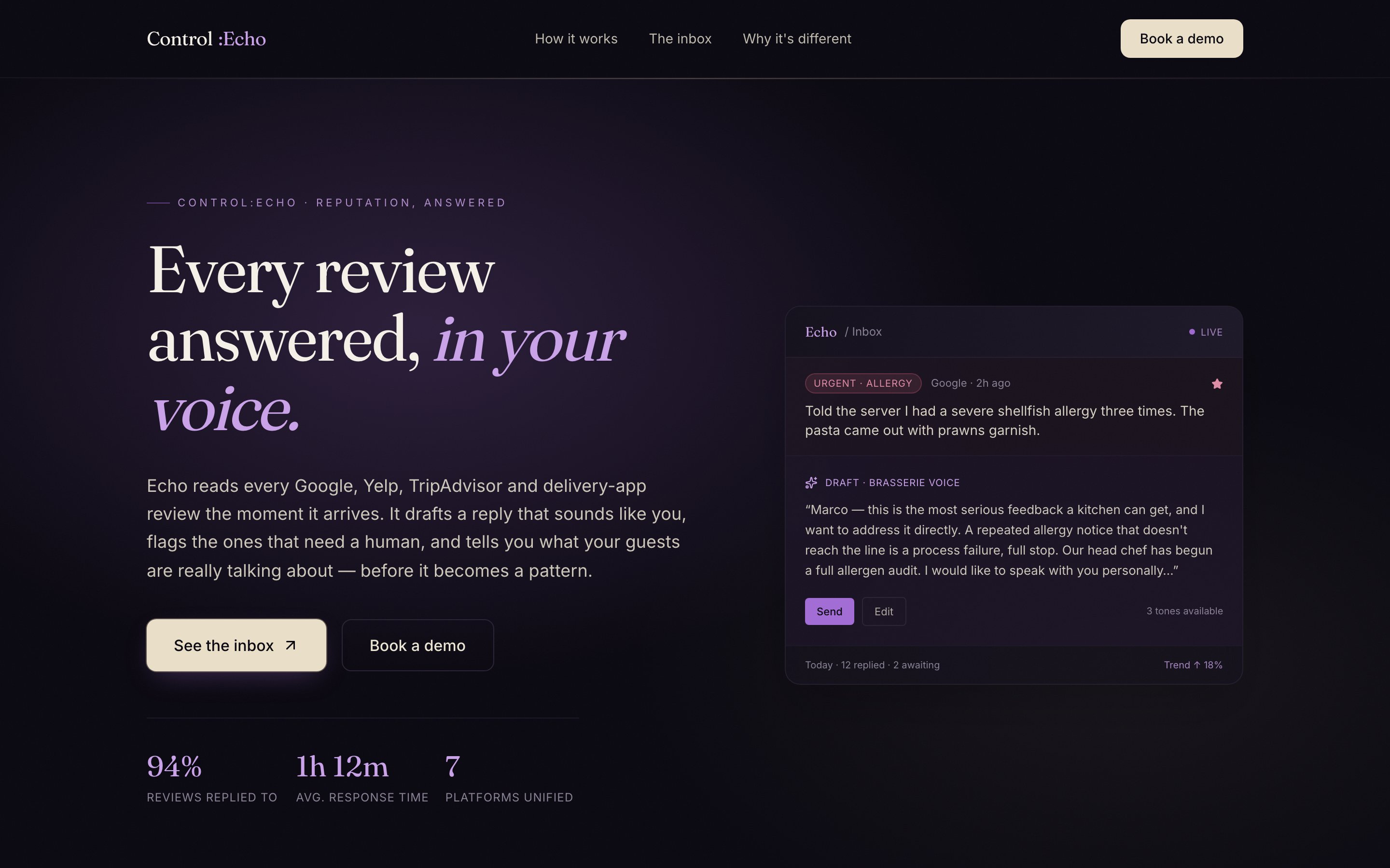 Control:Echo screenshot